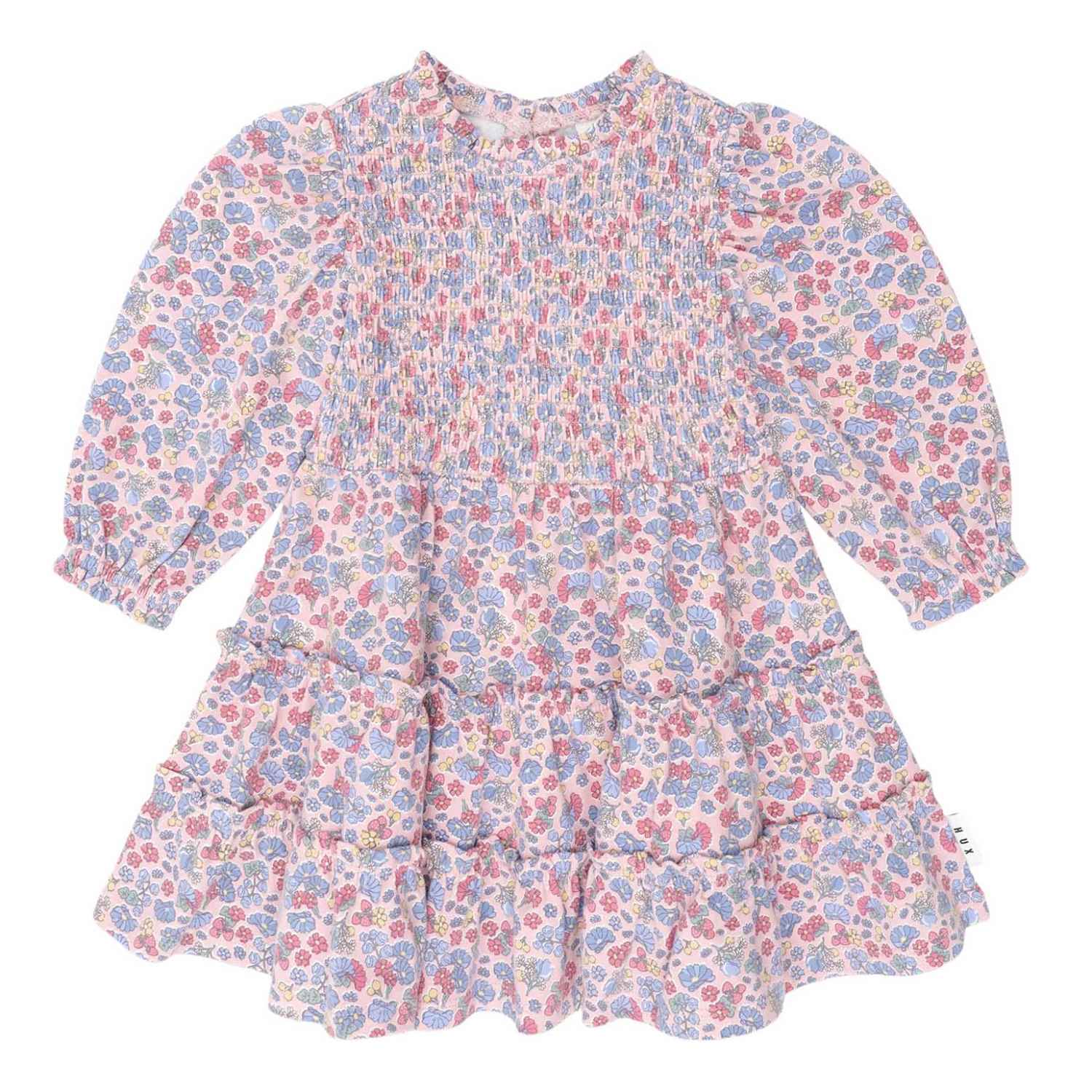 Huxbaby Vintage Floral Puff Long Sleeve Shirred Dress 3-5Y